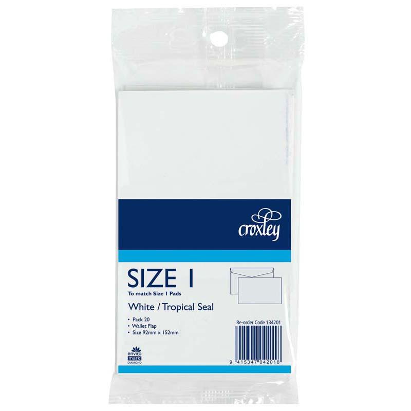 Croxley Envelope Size 1 Tropical Seal 92x152mm 20 Pack