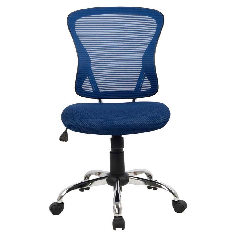 Brenton Chair in blue mesh with mid-back support, breathable fabric, and adjustable height for ergonomic comfort.