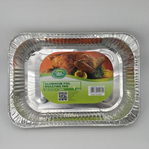 Rust-resistant aluminum foil trays, 430 x 315 x 72mm, ideal for baking, roasting, and serving; pack of 12 for convenience.