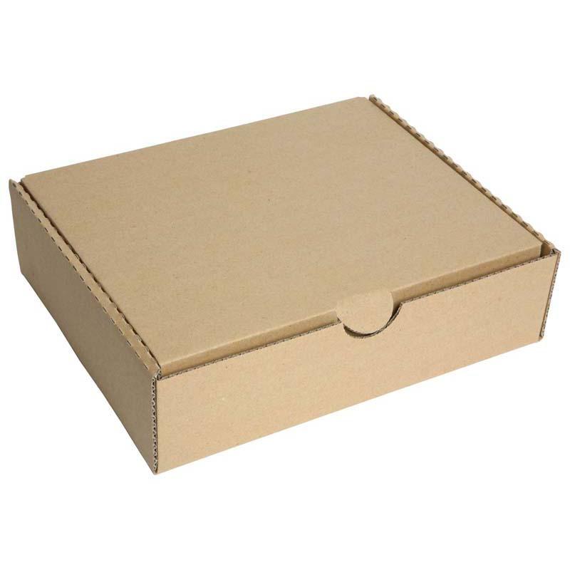 Kraft A4 storage carton made from durable cardboard, featuring a large writing panel and finger hole for easy access.