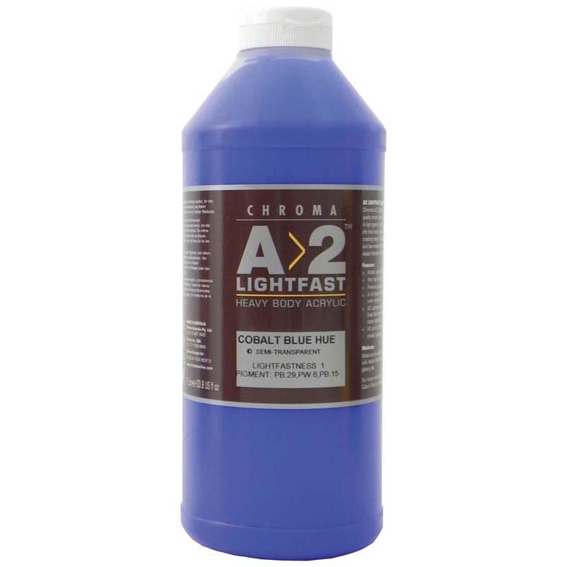 A2 Lightfast Heavybody Acrylic 1 Litre in vibrant Cobalt Blue, perfect for blending, layering, and creating vivid artworks.