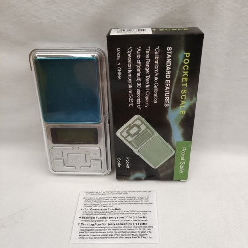 Five compact pocket scales, each weighing up to 200g with LCD display and tare function for precise measurements.