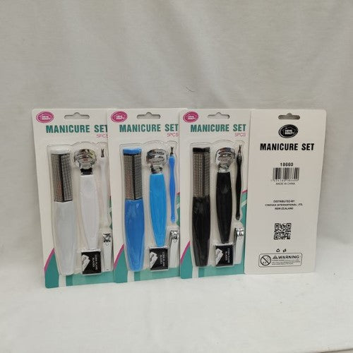 Foot File Set - 5Pcs: A versatile kit with 12 assorted tools for healthy, smooth feet and effective at-home pedicure care.