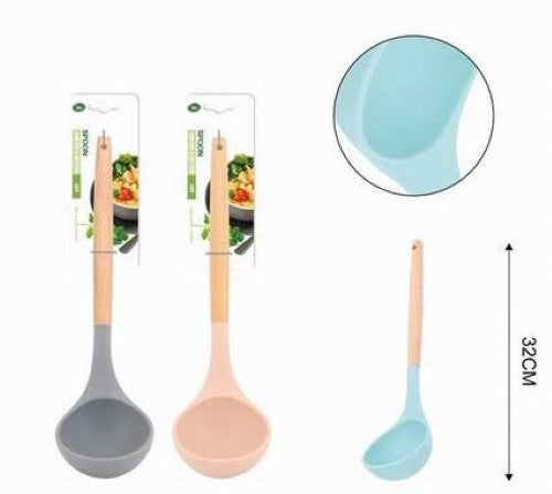 Set of 12 assorted 32cm spoons in vibrant colors, perfect for cooking, serving, and adding style to your kitchen.