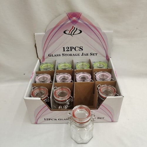 Set of 12 assorted 100ml glass bottles, ideal for sauces and dressings, stylish and reusable for eco-friendly storage.