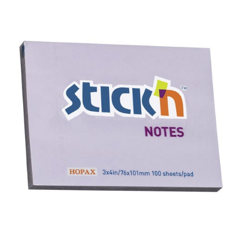 Pastel purple self-adhesive sticky notes, 76x101mm, perfect for jotting reminders and enhancing organization.