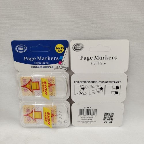Vibrant "Sign Here" page markers for highlighting signatures, with 24 durable, residue-free markers for effective organization.