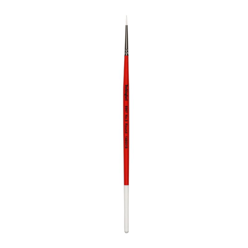 Bockingford Taklon round paint brush size 0 with premium white bristles, perfect for detailing and mixed media art.