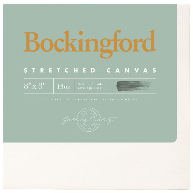 Bockingford Canvas 1.5 Inch "8x8"" 13 Ounce Triple Gesso" Primed