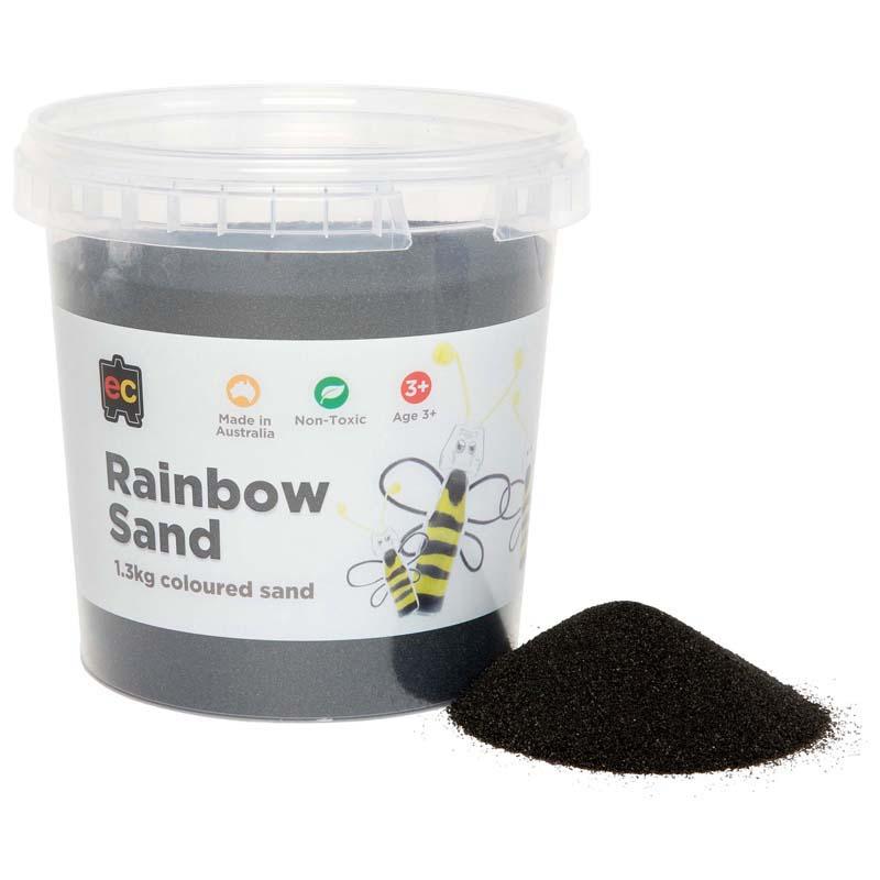 Fine black sand in 1.3kg pack, perfect for creative projects, art therapy, and sensory play for all ages.