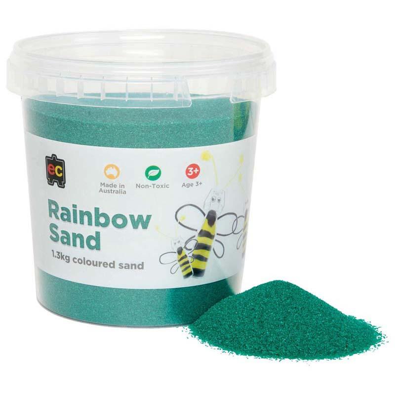 Vibrant dark green 1.3kg sand for crafting, sensory play, art projects, and creative activities, safe and non-toxic.