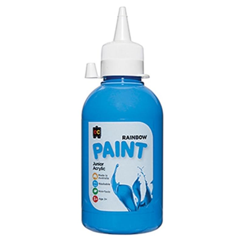 Sky Blue EC Rainbow Acrylic Paint in 250 ml, non-toxic and fast-drying, perfect for vibrant art projects and children's crafts.