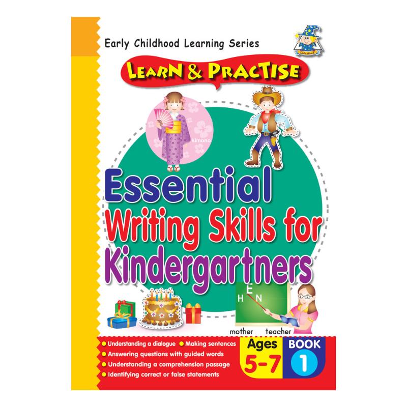 Engaging activity book for ages 5-7, enhancing writing skills through fun exercises and creativity-boosting activities.