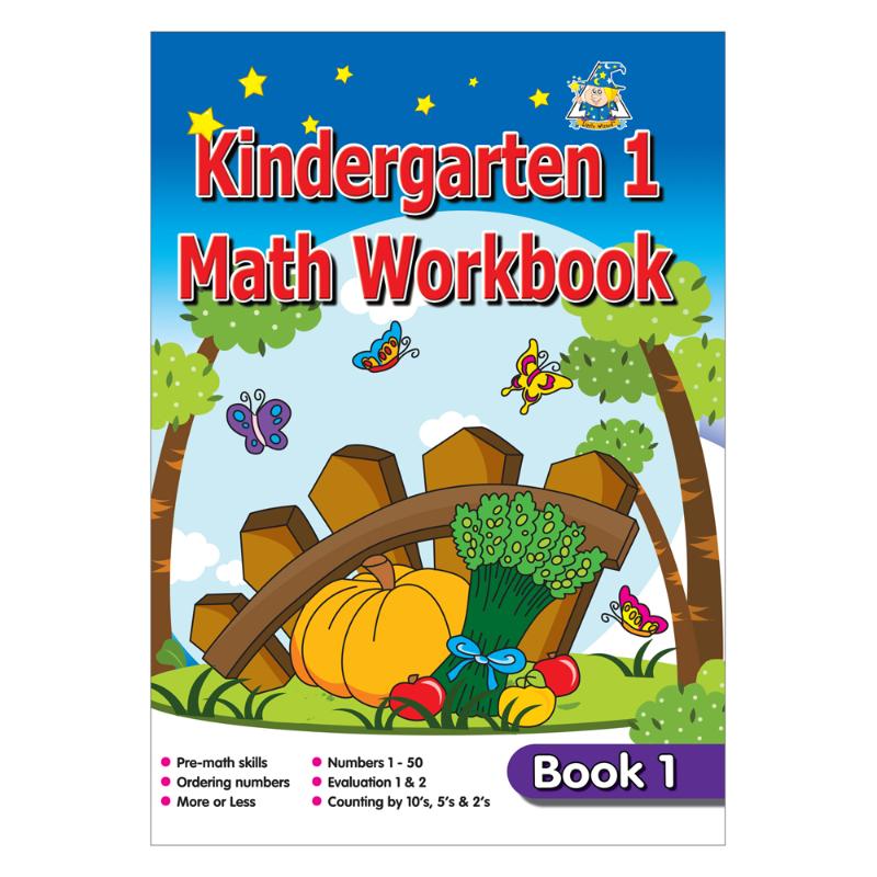 Colorful math workbook for children aged 4-6, featuring engaging exercises for number recognition, counting, and basic operations.