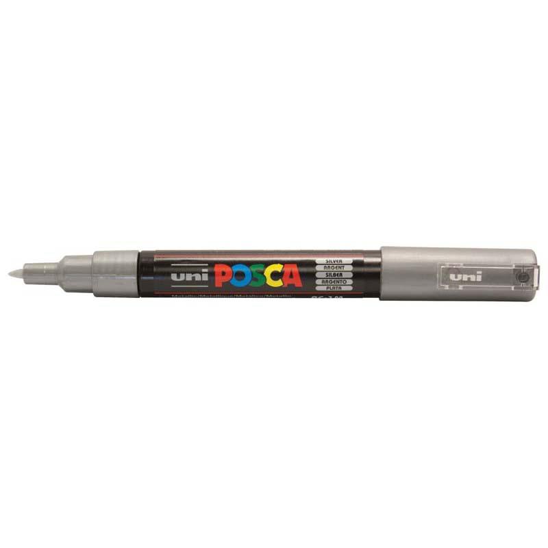 Set of 12 Uni Posca 0.7mm ultra-fine markers in assorted vibrant colors, ideal for precise detailing on various surfaces.