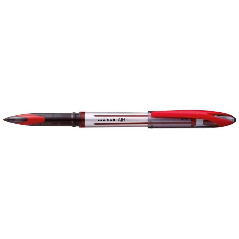 Uni-ball Air Capped Rollerball pen in red, 0.7mm nib, featuring air-tip technology for smooth, variable ink flow.