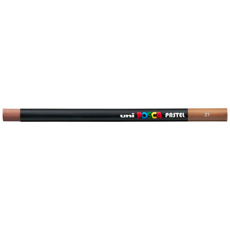 Uni Posca Pastel Brown crayon, showcasing vibrant color with a smooth finish for versatile artistic applications.