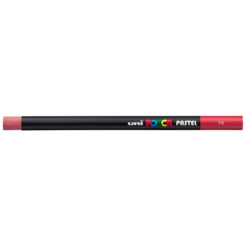 Uni Posca Pastel Dark Red stick showcasing vibrant color for smooth application on various surfaces like paper and fabric.