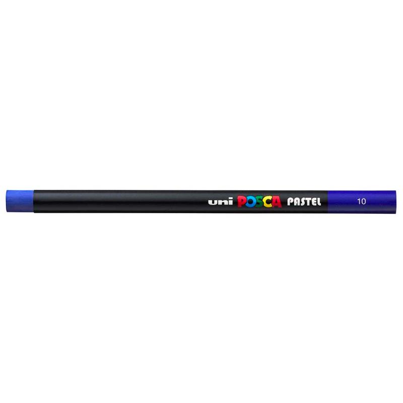 Uni Posca Pastel in Prussian Blue, featuring a smooth finish, vibrant tone, ideal for blending on various surfaces.