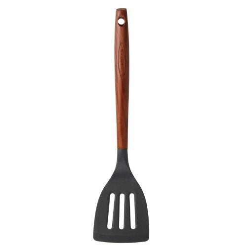 Durable 31cm Fry Pan Turner with carbonised ashwood handle and silicone head, perfect for flipping and serving meals.