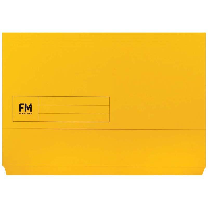 FM Document Wallet in vibrant yellow, made from lightweight manila boards, with ID panel and 25mm capacity for organized storage.