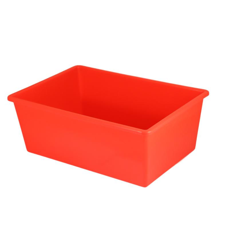 Large red Taurus Tray Tote, 398x274x150mm, durable polypropylene, ideal for organizing supplies up to 15kg.
