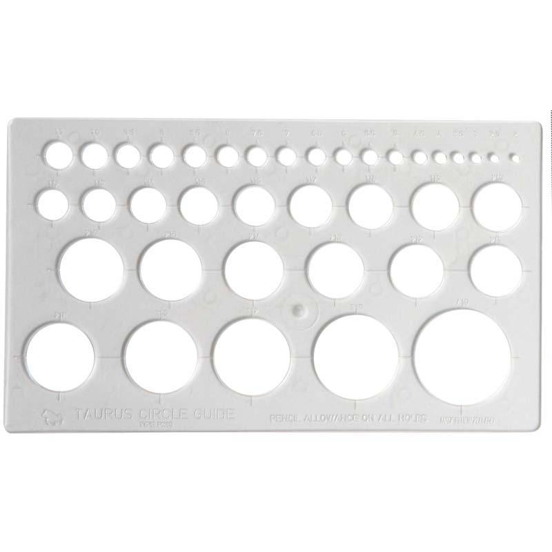 Clear plastic circle drawing compass with 38 graded holes, perfect for precise circles and arcs in various sizes.