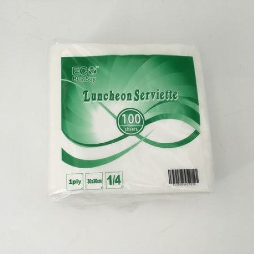 Premium 30cm luncheon napkins, 1-ply, 100 pieces in bulk for elegant dining and versatile use at any occasion.