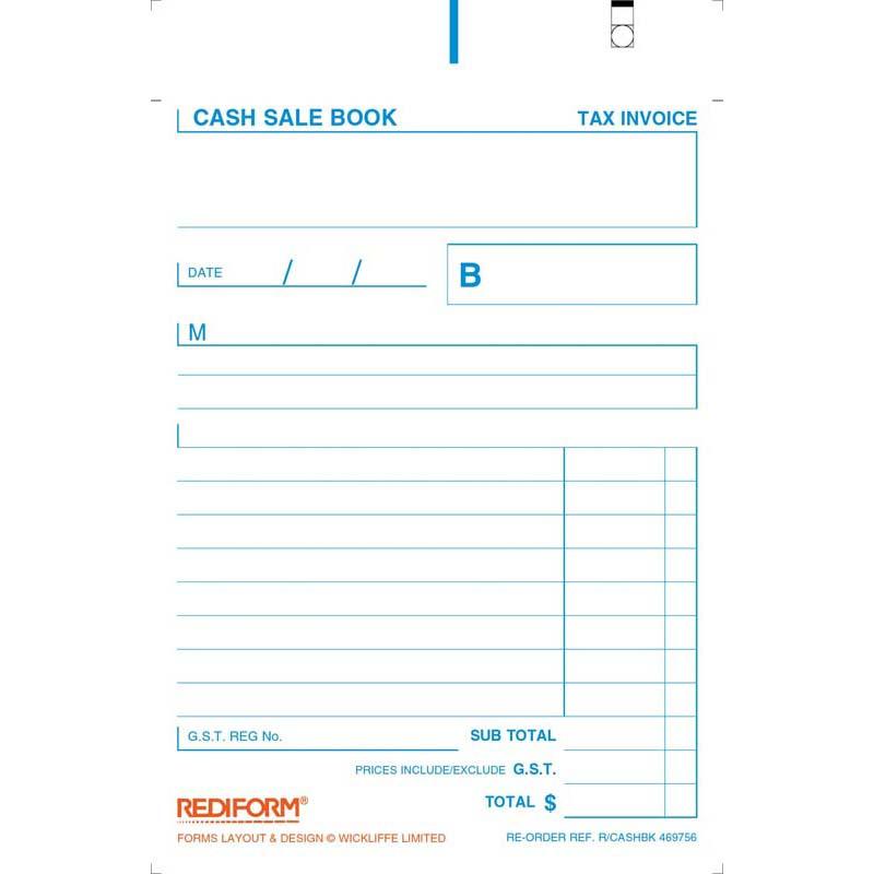 Rediform cash sale book with duplicate receipts, 50 leaves, self-carbonated, modern layout for easy documentation.