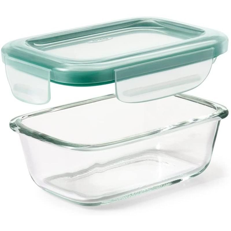 Lightweight 0.4L rectangular food storage container with leak-proof lid and stackable design for fresh meal organization.