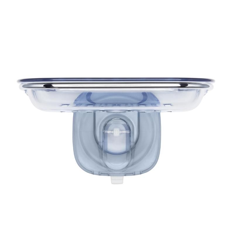 OXO Good Grips StrongHold Suction Soap Dish featuring strong suction, drainage slots, and sleek design for organized bathrooms.