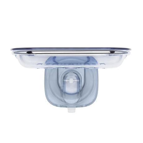OXO Good Grips StrongHold Suction Soap Dish featuring strong suction, drainage slots, and sleek design for organized bathrooms.