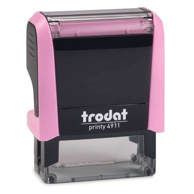 Self-inking Trodat Printy 4911 stamp in pastel rose, perfect for crafting, labeling, and adding elegance to projects.