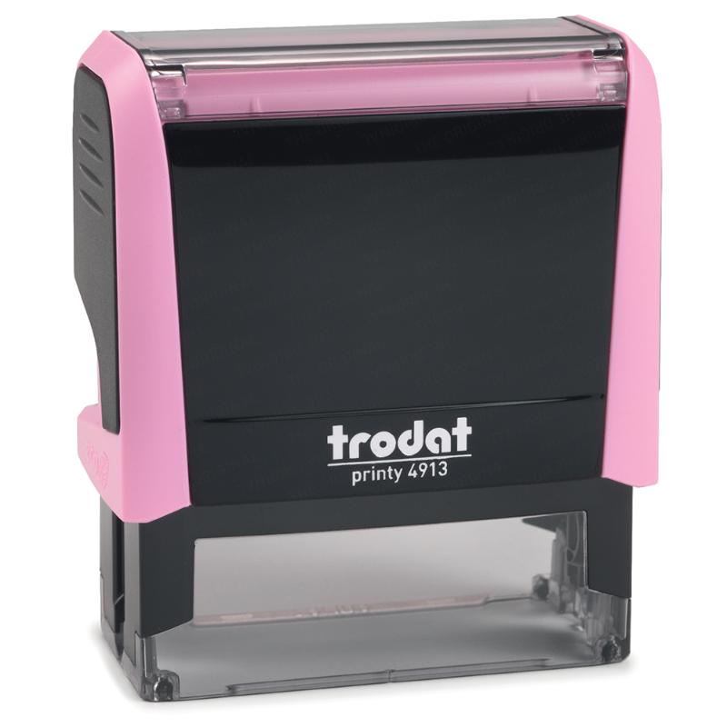 Self-inking Trodat Printy 4913 stamp in Pastel Rose, perfect for personalizing documents and crafting projects.