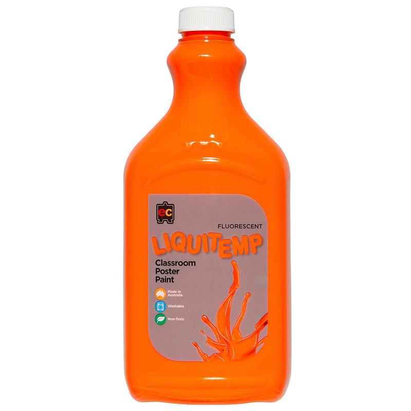Vibrant 2L orange fluorescent poster paint, water-based, non-toxic, ideal for creative projects and crafting fun for all ages.