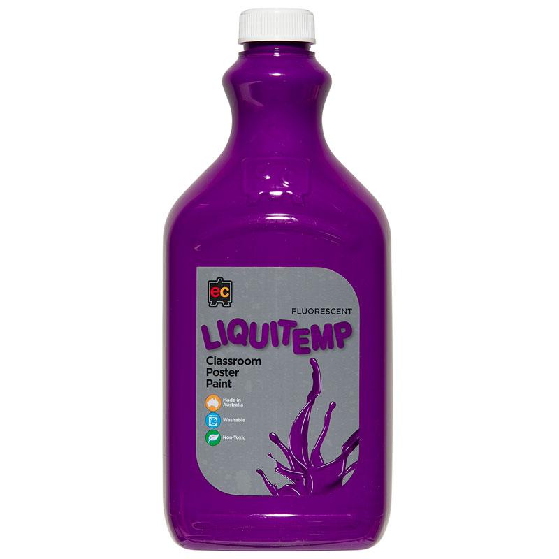 Vibrant 2L purple fluorescent poster paint, water-based, non-toxic, ideal for creative projects and safe for all ages.