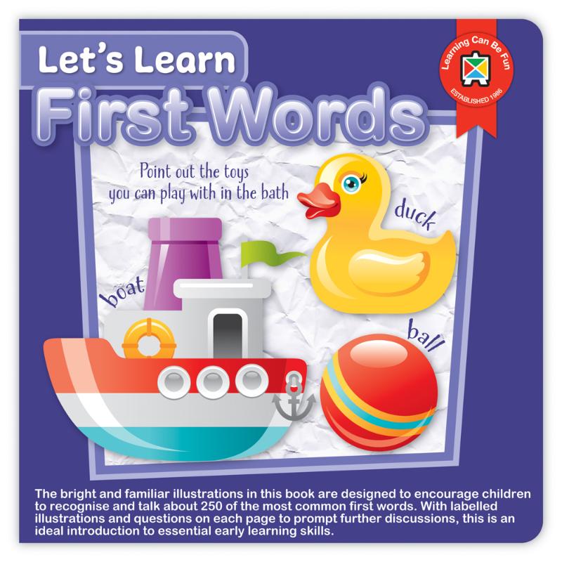 Colorful board book for toddlers featuring first words with engaging illustrations to enhance early language learning.