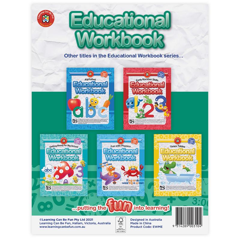 Illustrative workbook cover featuring engaging activities for young learners to master essential maths skills.