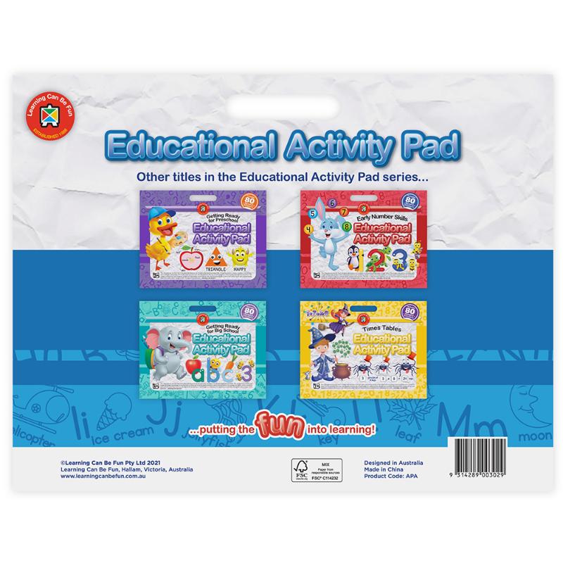 LCBF Educational Activity Pad Alphabet featuring engaging activities for early literacy and fine motor skill development.