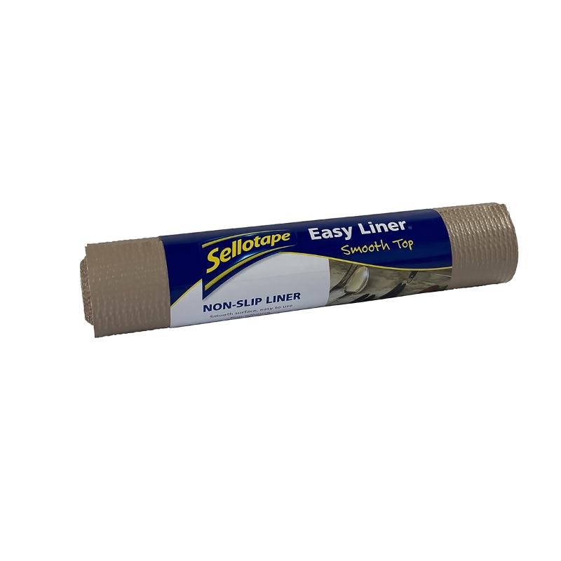 Non-slip taupe liner measuring 304mm x 3040mm, perfect for organizing and protecting shelves and drawers effortlessly.