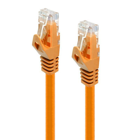 Alogic Orange CAT6 Network Cable, 0.5m, with gold-plated connectors for high-speed, reliable data transmission.