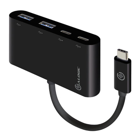 Alogic USB-C SuperSpeed Combo Hub with 2 USB-C and 2 USB-A ports for fast data transfer and versatile device connectivity.