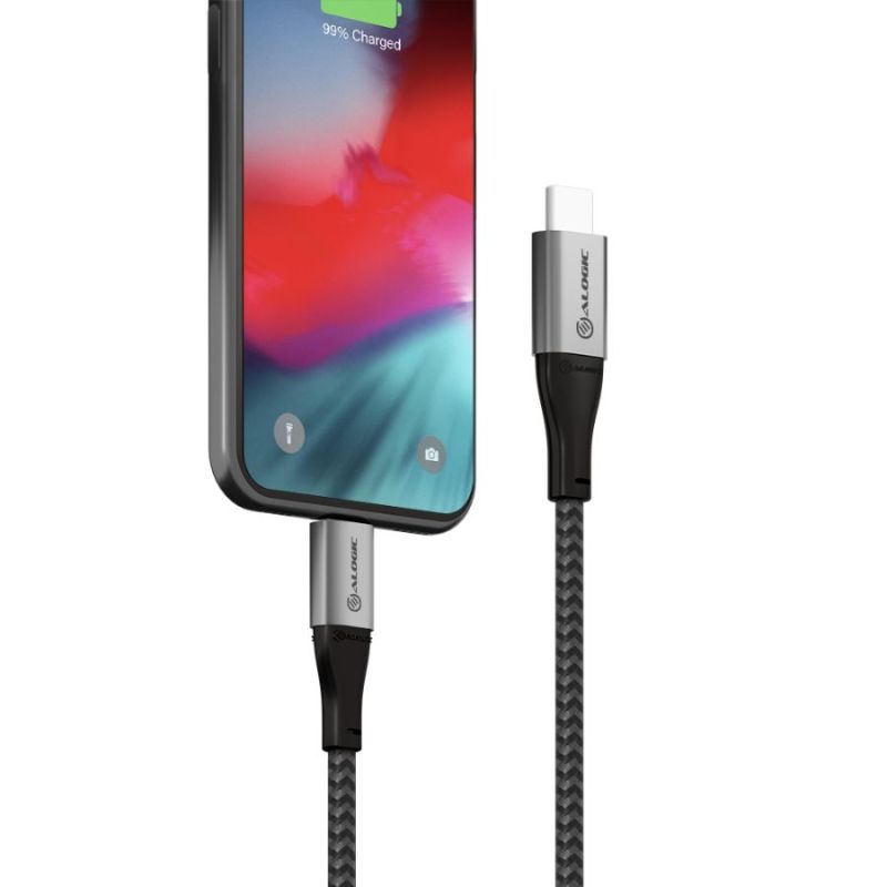 Alogic SUPER Ultra 1.5m USB-C to Lightning Cable, durable with fast charging and sleek design for seamless connectivity.