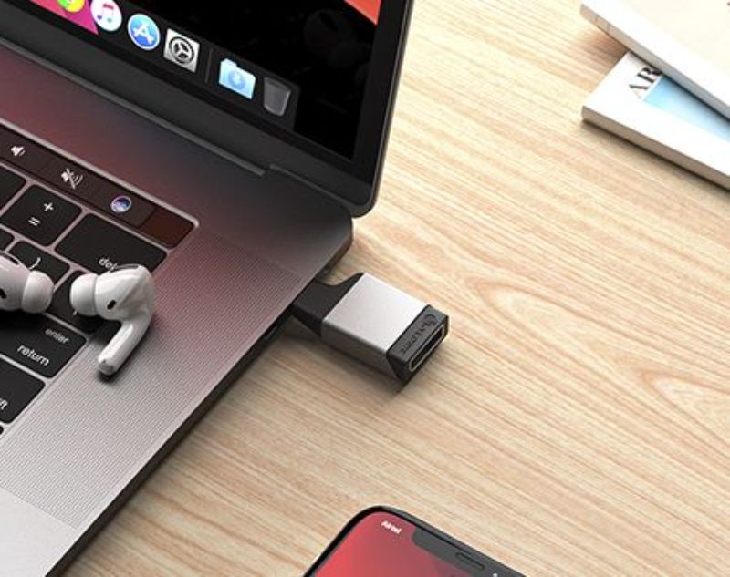 Alogic Ultra Mini USB-C to DisplayPort Adapter in Space Grey, compact design, supports 4K resolution at 60Hz for seamless connectivity.