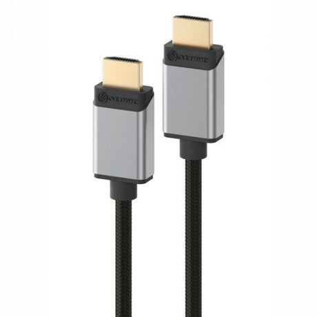 Alogic Super Ultra 8K HDMI cable in space grey, supporting ultra HD resolutions for seamless connectivity between devices.