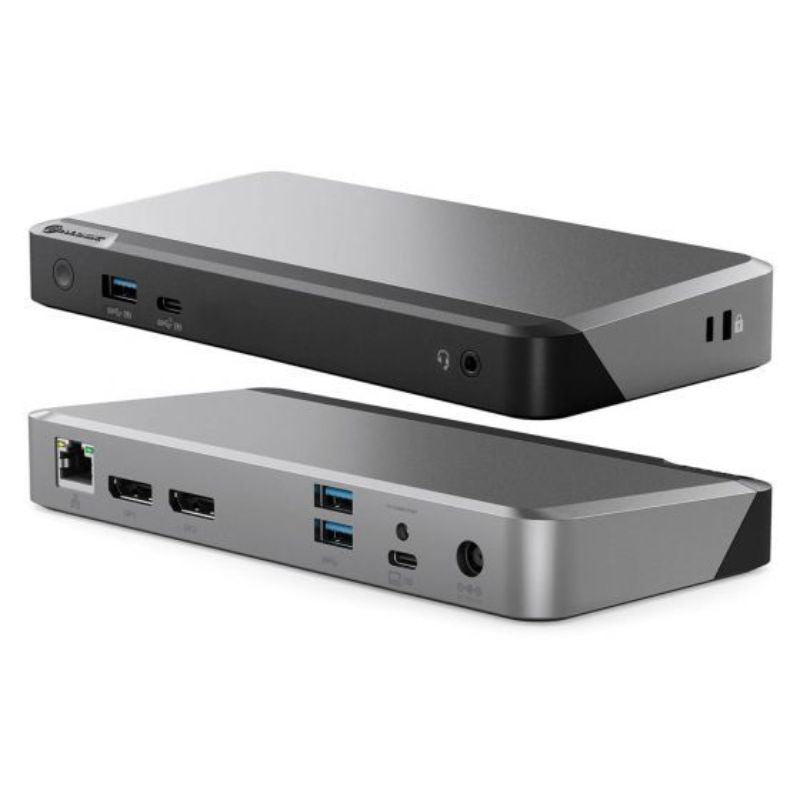 Alogic MX2 USB-C Dual Display Docking Station with 65W power, supporting two 4K displays, Ethernet, and sleek design.
