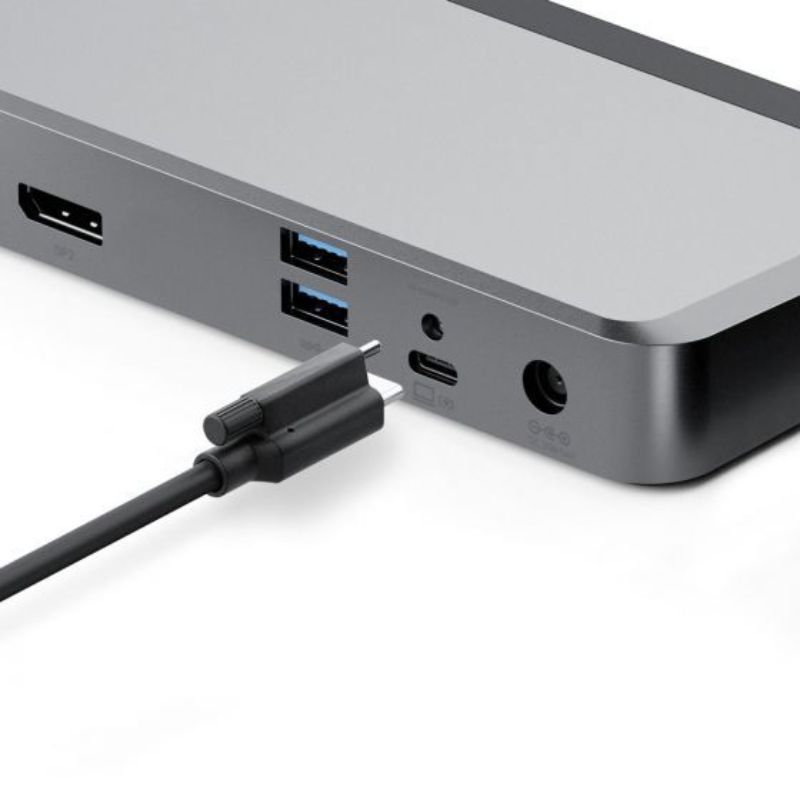 Alogic MX2 USB-C Docking Station with dual 4K display support, 65W charging, Ethernet, and sleek space grey design.