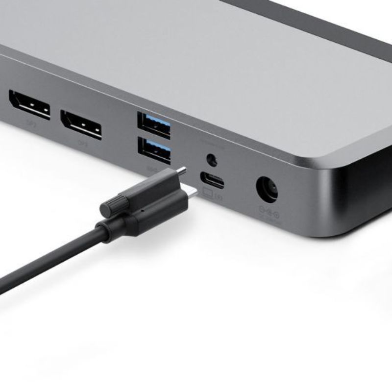 Alogic MX3 USB-C Triple Display Docking Station in Space Grey, supporting 3 displays and 100W power for enhanced productivity.
