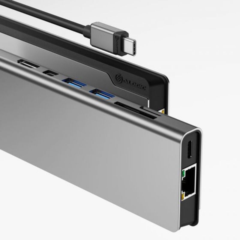 Alogic USB-C Ultra Dock PLUS Gen 2 with Power Delivery, featuring multiple ports and 4K display support for efficient productivity.