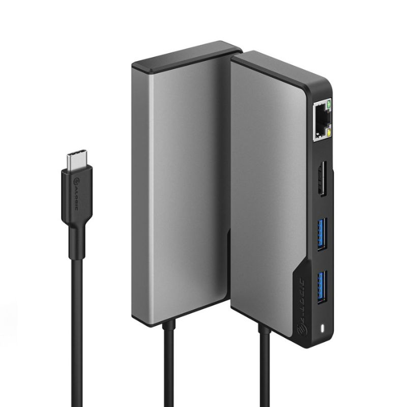 Alogic USB-C Fusion ALPHA 5-in-1 Hub V2 with HDMI, USB-A, SD reader for high-speed data transfer and 4K video output.